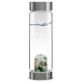 VitaJuwel ViA Forever Young Crystal Water Bottle with Aventurine, Aquamarine, Smoky Quartz & Clear Quartz