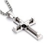YL Men's Cross Necklace Stainless Steel Large Crucifix Pendant 20''