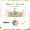 Happy Easter Wooden Hanging Sign, Egg and Bunny Pattern, Easter