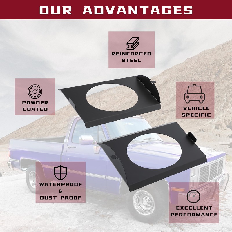 KUAFU Behind Seat Speaker Brackets Squarebody Replacement Compatible with 1973