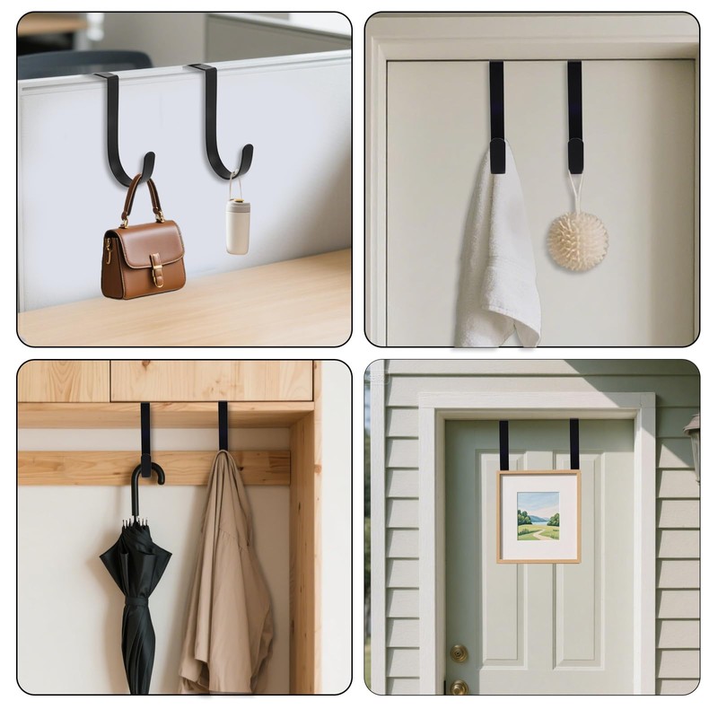 2pcs Over Door Hook, Adjustable Cubicle Hooks Durable Iron Compartment