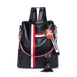 FANDARE Fashion Women Backpack Waterproof Shoulder Bags Anti-Theft Daypack PU Leather Ladies Rucksack for Work Travel Office Shopping Women Handbag Top-Handle Bags Black