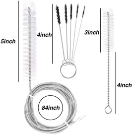 GAJPBLK CPAP Tube Cleaning Brush 7 Feet Flexible, 7 Inch Handy Brush with 5 Pack Mini Nylon Brush Set 4 Inch for Standard Tubing in 22 mm Diameter