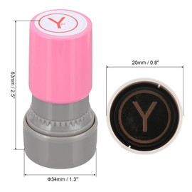 PATIKIL Letter Stamps Self Inking, 2Pcs Alphabet Y Character Teacher Ink Initial Stamp with Refill Ink for Class Notebook Scrapbooking DIY Craft, Pink