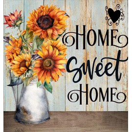Diamond Painting Home of Sweet Home Rustic Welcome Sign Kit for Adults Full Drill Diamond Art Painting by Number Kits Gem Art Wall Home Decor(13.8 x13.8inch)
