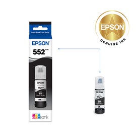 Epson 552 EcoTank Ink Ultra-high Capacity Bottle Photo Black (T552120-S) Works with EcoTank Photo ET-8500, ET-8550