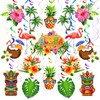 FRIDAY NIGHT Hawaiian Luau Hanging Swirls Decorations Flamingo Party Supplies