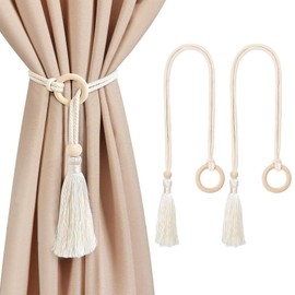 ZCNPIA Sujetador De Cortinas, 2 Piezas De Alzapaños para Cortinas De Madera, 68 Cm, Ideal para Hogar, Oficina Y Escuela，Materiales de Alta Calidad Que no Son fáciles de dañar