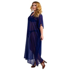 Miss Lavish London Kaftan Hand Embroidered Caftans Beach Cover Ups Kimono Summer Maxi Dresses [138-Navy UK 10-16]