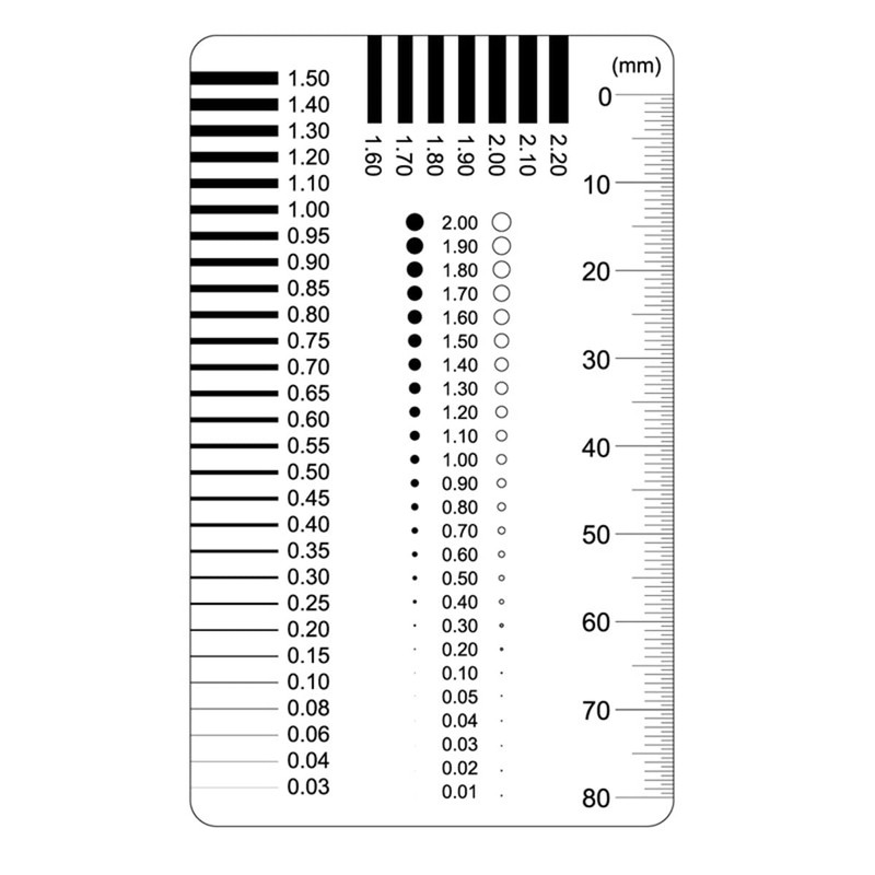 Namvo Point and Line Measuring Device, Spot Card, Crack Width