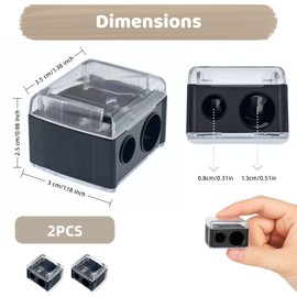 Set of 2 Makeup Sharpener, Cosmetic Sharpener for Eyeliner Pencils, Universal Sharpener for Eyebrow Pencil, Lip Liner Pencil, Eyeliner, Precision Blades, Handy and Portable for Travel, Leic