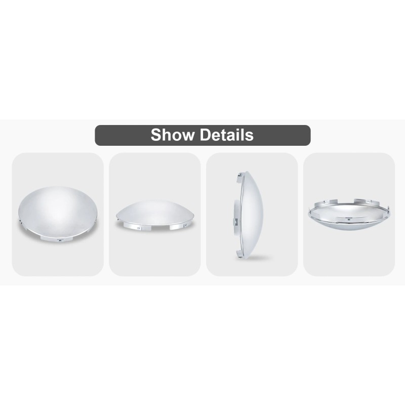 Chrome Front Hub Cap Covers for Semi Truck 8.9" Hub