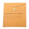 Gold Key Pendant Necklace for Women Girls Confidence is Key