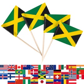 JBCD Jamaica Toothpick Flag Jamaican Mini Small Cupcake Topper Flags, 100pcs