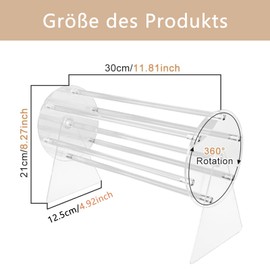 Claw Clip Organiser, 360° Rotating Hair Clip Holder, Clear Acrylic Display Stand, Hair Claw Clip Organiser, Hair Clip Organiser, Claw Clip Storage (Wall Mounted)