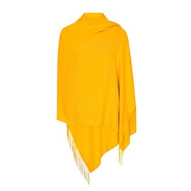P&W Made in Italy (25+ Stunning Colours Available) Pashmina Shawl Wrap Stole Scarf for Women - Super Soft - Versatile - Ideal for Formal Occasions + Daytime Wardrobe - The #1 Gift - Mustard Yellow