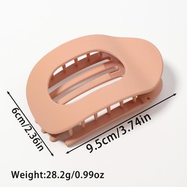 6 PCS Flat Hair Clips for Women, Curved Design Flat Claw Clips for Lying, Driving, Round Lay Down Hair Clip Hair Accessories for Women and Girls(Neutral)