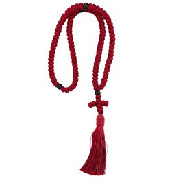 Needzo 100 Knot Prayer Rope, Hand Made in Lebanon, Burgundy, 15 Inches
