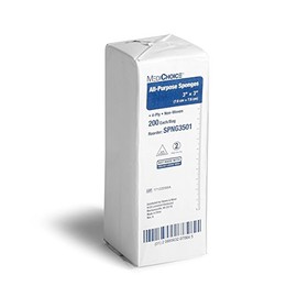 MediChoice All-Purpose Sponge, Non-Woven, Non-Sterile, Hypoallergenic, 3x3 Inch, White, 1314SPNG3501 (Case of 4000)