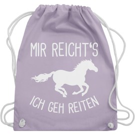 Shirtracer - Gym Bag Backpack - Bags - Mir reichts ich geh Riding I Gift Horses I Horse Girl I Horse Lovers, 07 Pastel Purple, Unit size