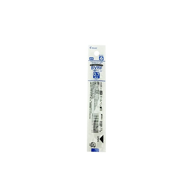 Pilot Ballpoint Pen Refills, BVRF-8F-L, 0.7mm, 10 Count Blue