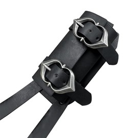 Laroal Medieval Faux Leather Back Sword Holder Adjustable Vintage Scabbard with Classic Buckle Design for LARP Roleplaying and Cosplay Fits Most Swords and Daggers