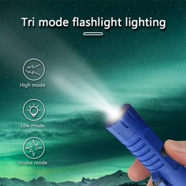GADATOP Electric Lighter Waterproof Double Arc Lighter Outdoor Windproof Lighter with LED Flashlight Rechargeable USB Lighter Flameless Plasma Lighter with Lanyard Suitable for Camping (Blue)