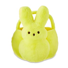 PEEPS JUMBO SIZE Yellow Bunny Plush Easter Bunny Basket With Handle! - NEW!