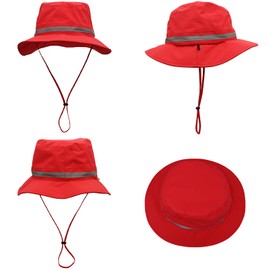 Huakunda Men's Waterproof Bucket Hat Quick Drying UV Protection Foldable Rain Hat Sun Hats Hiking Travel Fishing, red