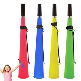 4 Pieces Neon Woofer Horn with String – Loud Stadium Trumpet,Noise Maker for Football,Sports, Cheer, Funny Noise Makers Party Favors for Years Graduation