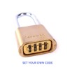 Sesamee K440 4 Dial Bottom Resettable Combination Brass Padlock with