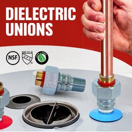 Midline Valve EVNT0012-OM Dielectric Union Pipe Fitting 1/2 in. MIP x SWT Reduces Electrolysis Brass x Stainless Steel