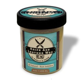 Knife Axe Leather Wax- All Around Knife Protection- Made in The USA- 4oz/120ml- for Steel, Wood, Epoxy, Leather, Plastic, G10, All-Natural, Non-Toxic