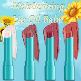 Set De 4 Labiales Hidratantes Con Tinte, Aceite Y Bálsamo Labial Humectante, Brillo Labial De Larga Duración, Resistente Al Agua Y Con Envase Tipo Vaso. Ingredientes Naturales Para Una Hidratac