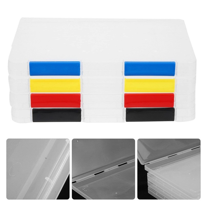 Operitacx 4 Pieces Clear Organiser Box Storage Box File Box