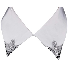 J's Select Fashion Accessory, Antique Steampunk Collar Chip, Silver, Silver