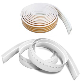 Door Draft Stopper and Windows Seal Strip, SourceTon Under Door Draft Blocker (1.9" W x 39" L) and Weather Stripping (33 Feet) with Self-Adhesive for Preventing Wind, Dust, Sound, Insect & Cold