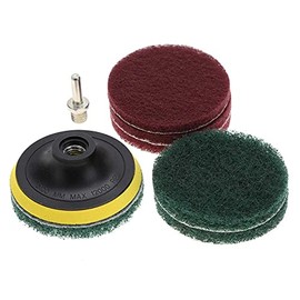 Almohadillas Para Cepillo De Taladro, 7 Uds Fregadora De Azulejos Pulidora De Metal Almohadillas De Limpieza Con Placa De Eje Almohadilla De Respaldo Para Limpiar Cepillos Fregaderos BañEra Ducha