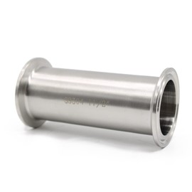 QiiMii SS304 Sanitary Spool Tube with Clamp Ends, Seamless Round Tubing with 1.5 inch Tri Clamp 50.5MM Ferrule Flange (Tube Length: 4 Inch /102MM)