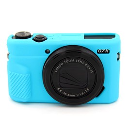 Easy Hood G7X Mark II Case G7X Camera Silicone Case, Soft Silicone Protective Cover for Canon Powershot G7X Mark II DSLR Camera (Blue)