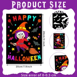 Zhanmai 30 Pcs Halloween Coloring Posters DIY Halloween Crafts Bulk Color Horror Castle Ghosts Pumpkins Witches Skeleton Poster DIY Crafts for Holiday Party School Home Activities