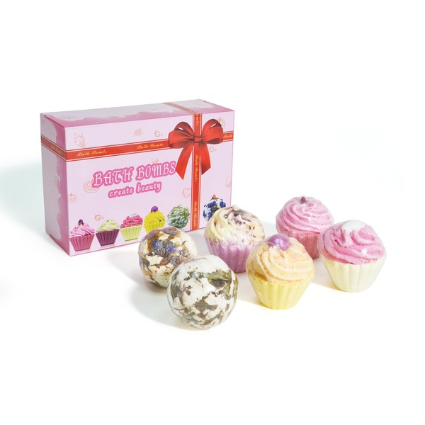 Luxurious Bath Bombs for Women 6 Count Valentines Gift Set