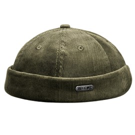 WEROR Weror-449.1 Men's Fishing Hat Sailor Hat Corduroy Cotton Knitted Hat, olive, Unit size