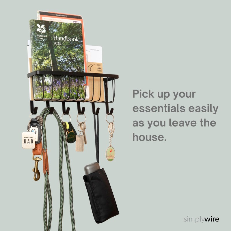simplywire – Letter and Key Holder - Wall Mounted –