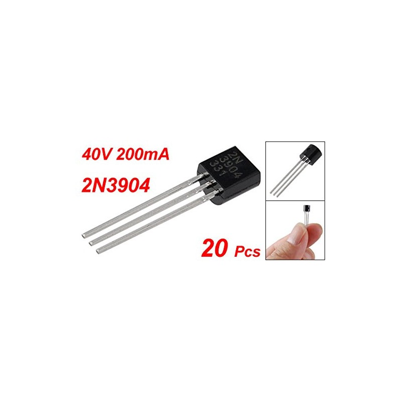 2N3904 Through Hole 3 Pins NPN Bipolar Transistors 20 Pcs