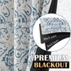 jinchan 100% Blackout Curtains for Bedroom, Damask Patterned Curtains 63