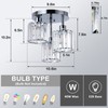 PAUFUL Semi Flush Mount Ceiling Light,3-Light Modern Close to Ceiling