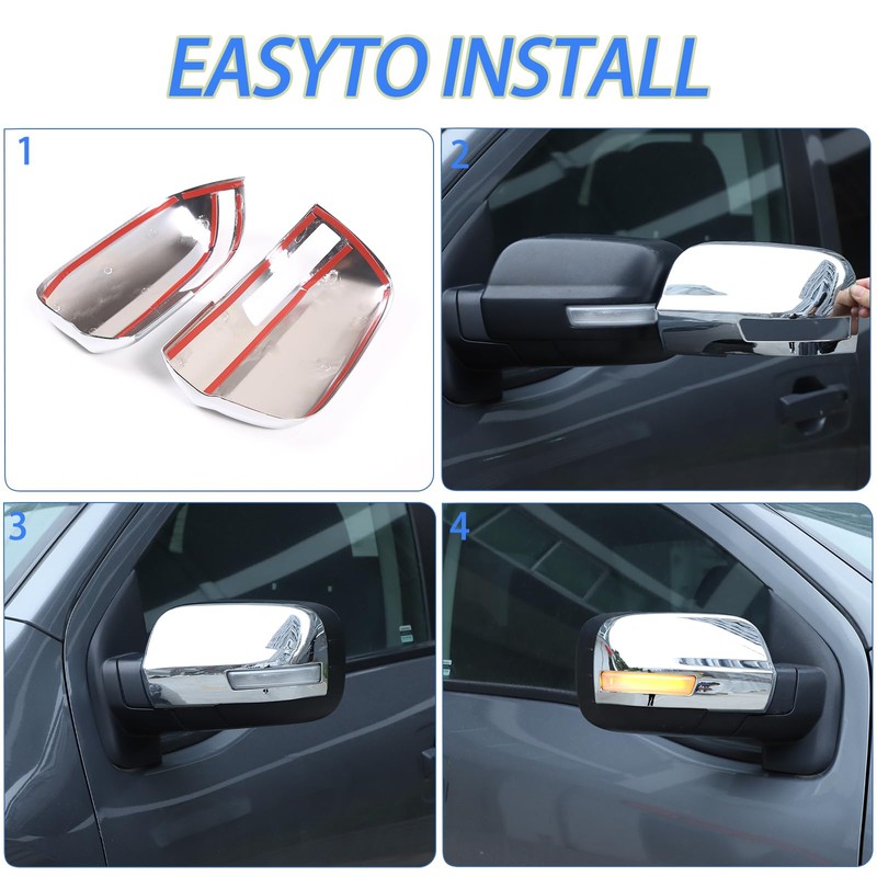 Door Rear View Mirror Cover Compatible with Nissan Titan 2016-2023,