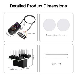 Desktop Computer Power Switch, Case Switch Host Metal Button, PC Power Switch Cable, Desktop Power Switch, Computer Switch for Computer Motherboard (2M, Black LED)