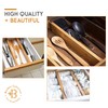 4 Pack Drawer Dividers Bamboo 2.6" High, 16-22" Adjustable Drawer